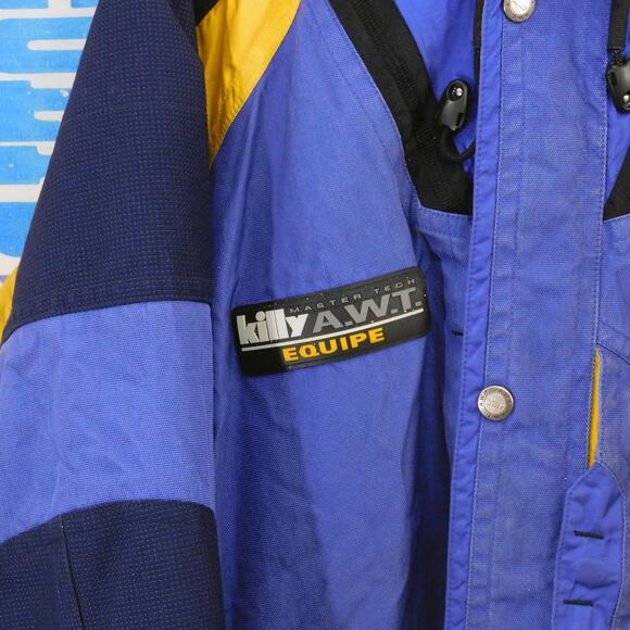 Killy Master Tech Ski Jacket Size 52 US XL 90s Retro Snow Purple Yellow AWT - Picture 6 of 9